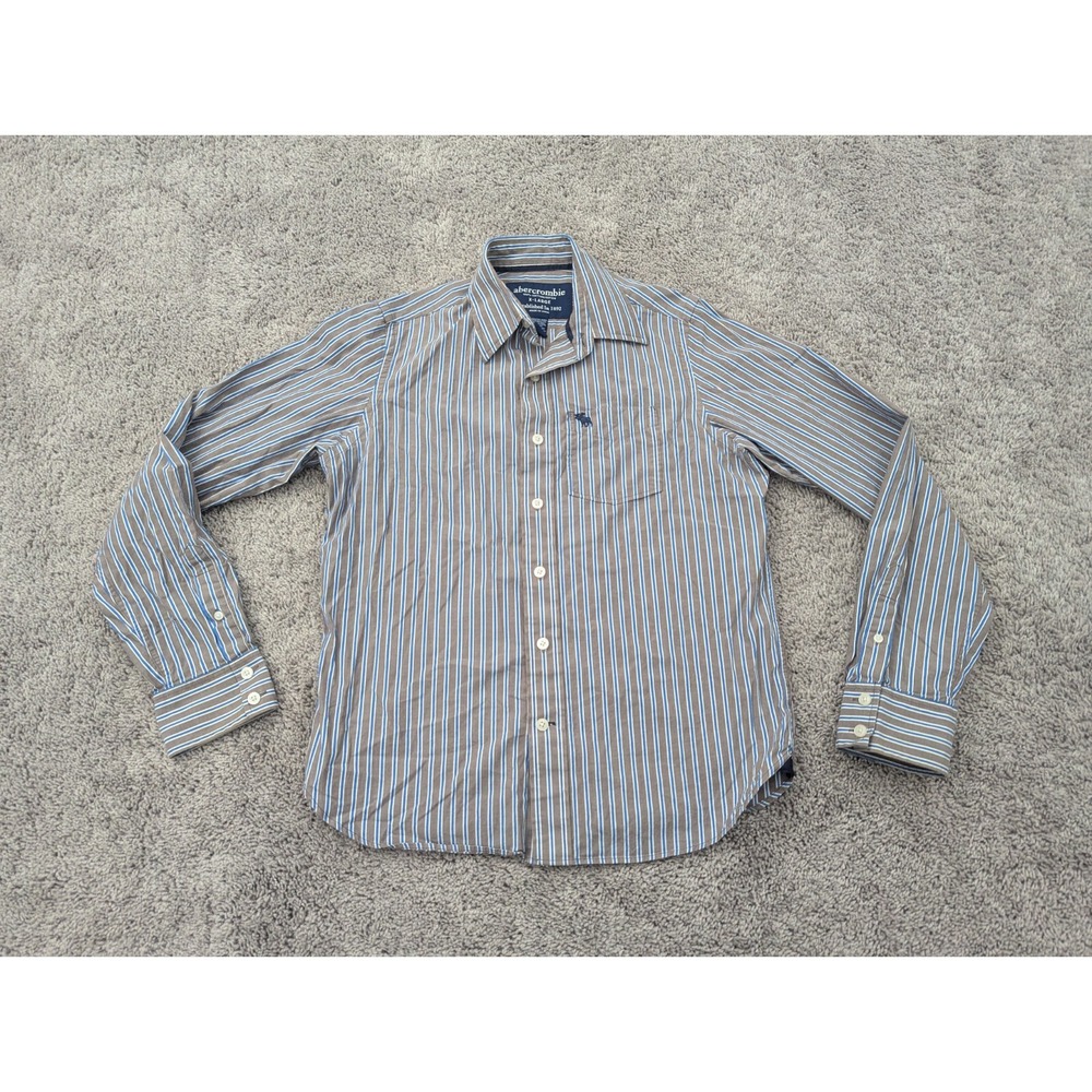 Abercrombie & Fitch Button Up‎ Shirt Womens Extra Large Striped Brown Casual